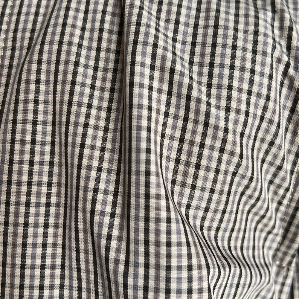 Banana Republic Checkered Neutral Plaid Tan Trench Coat - Picture 14 of 14